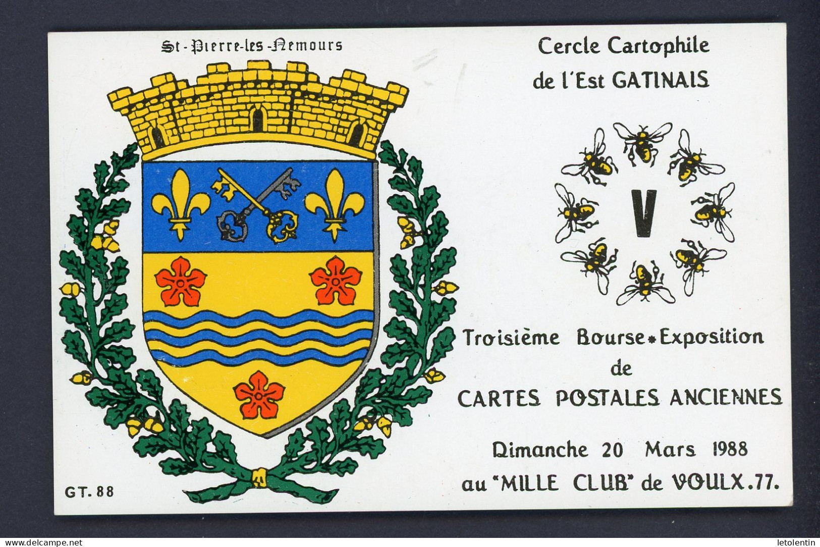 CPM - 77 - St-PIERRE-LÈS-NEMOURS - 3e BOURSE-EXPOSITION DE CARTES POSTALES ANCIENNES - Saint Pierre Les Nemours