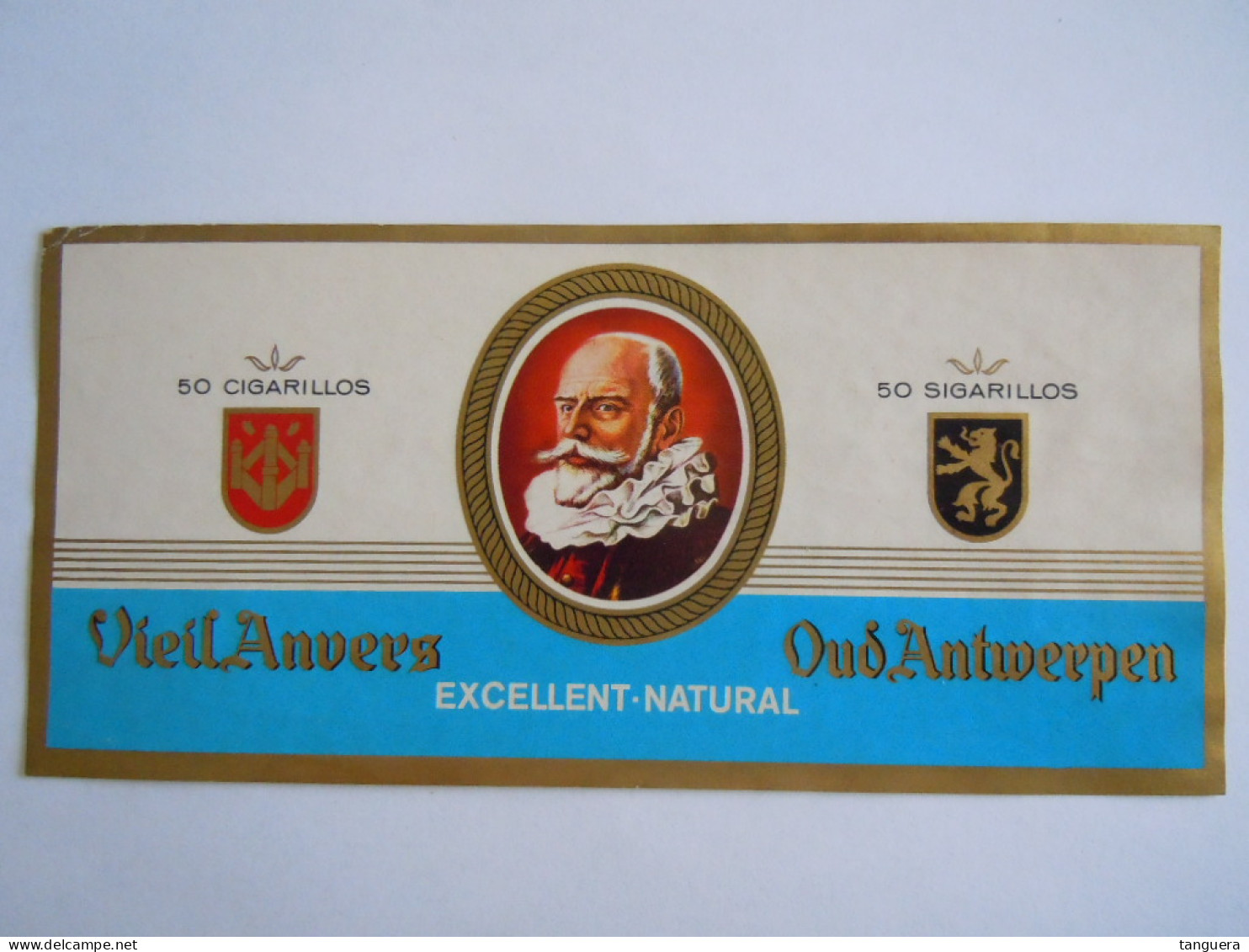 Etiquette De Boîte à Cigares Sigarenkist Etiket Sigaren Kist Verellen Vieil Anvers Oud Antwerpen 50 Cigarillos 16 X7,5 - Etiquettes