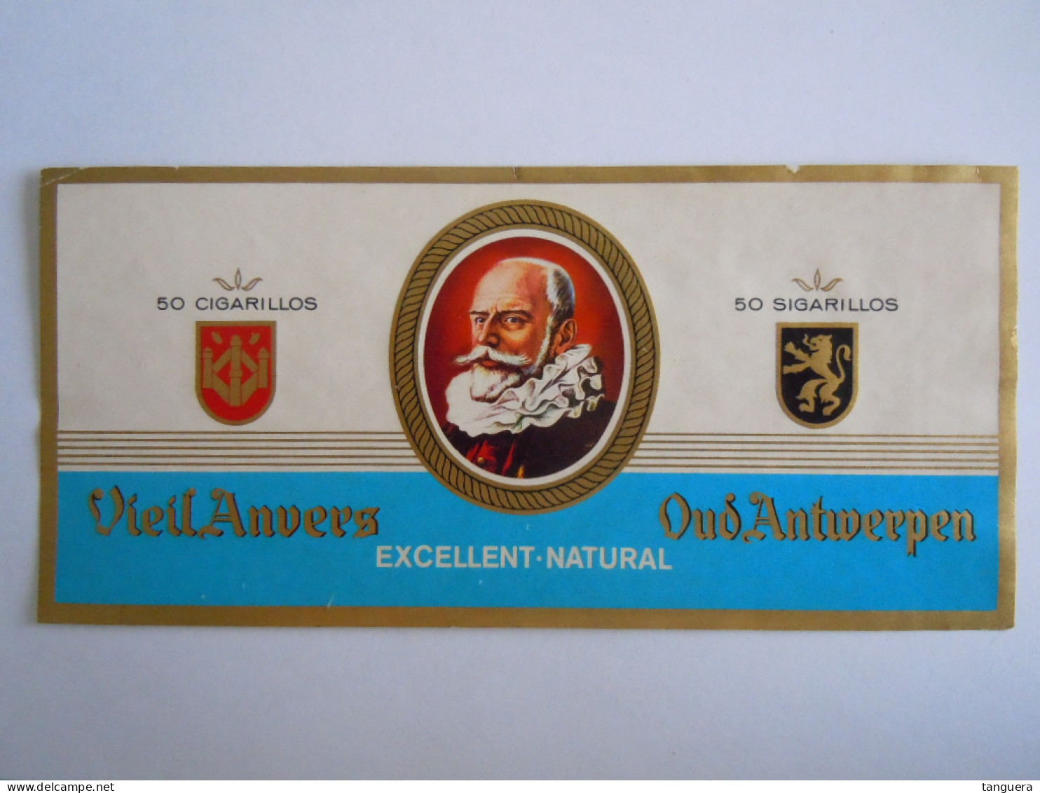 Etiquette De Boîte à Cigares Sigarenkist Etiket Sigaren Kist Verellen Vieil Anvers Oud Antwerpen 50 Cigarillos 16 X7,5 - Labels