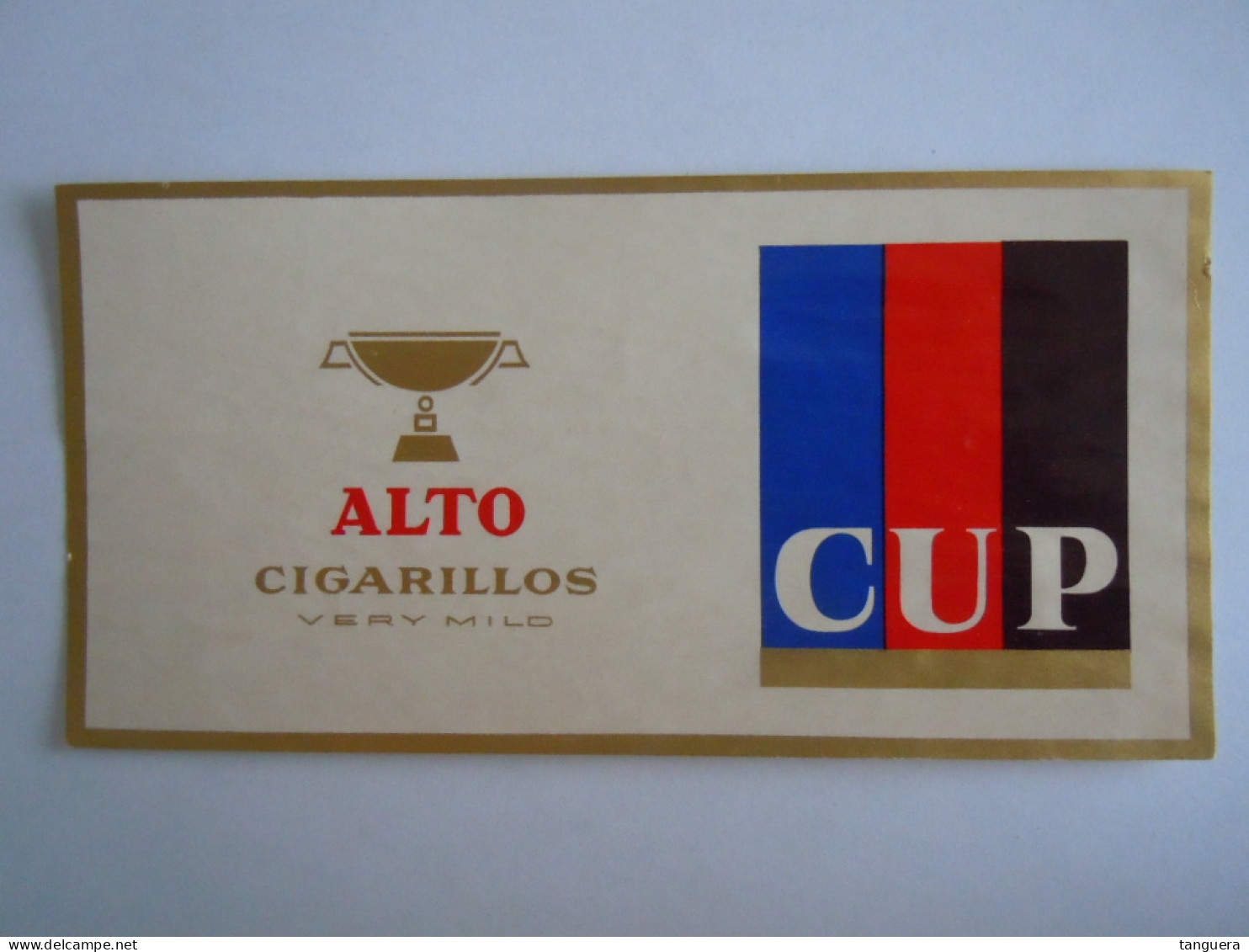 Etiquette De Boîte à Cigares Sigarenkist Etiket Sigaren Kist Alto Cigarillos CUP Very Mild 16 X 8 Cm - Etichette