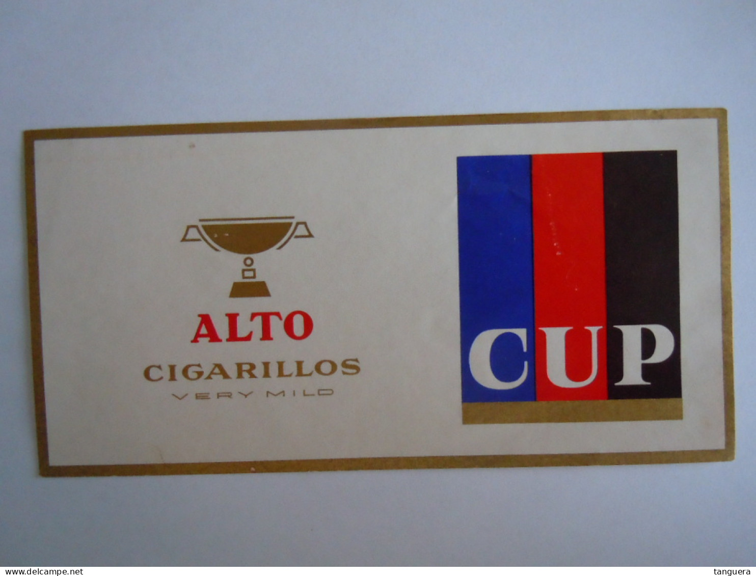 Etiquette De Boîte à Cigares Sigarenkist Etiket Sigaren Kist Alto Cigarillos CUP Very Mild 16 X 8 Cm - Etiquettes