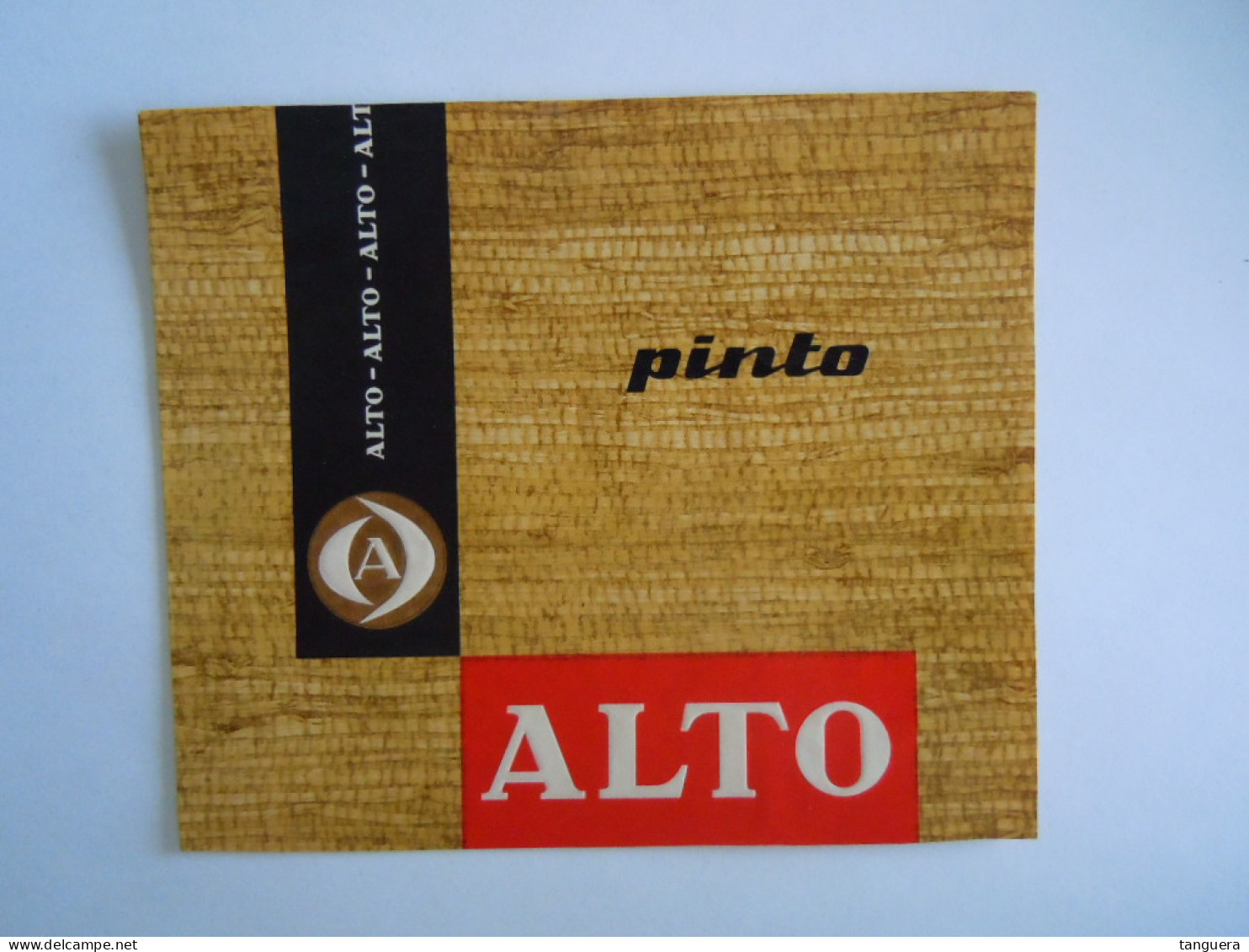 Etiquette De Boîte à Cigares Sigarenkist Etiket Sigaren Kist Alto Pinto 12,5 10,7 Cm - Labels
