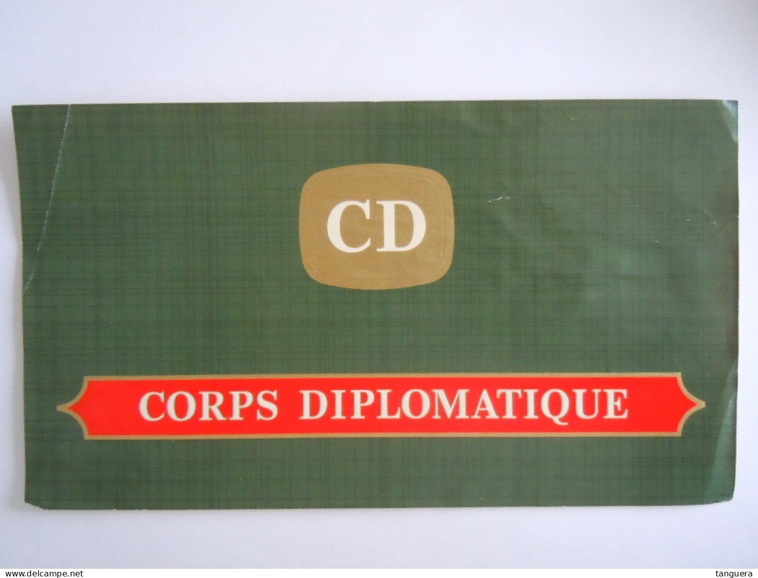 Etiquette De Boîte à Cigares Sigarenkist Etiket Sigaren Kist CD Corps Diplomatique 23 X 12,8 Cm Is Geplooid - Labels