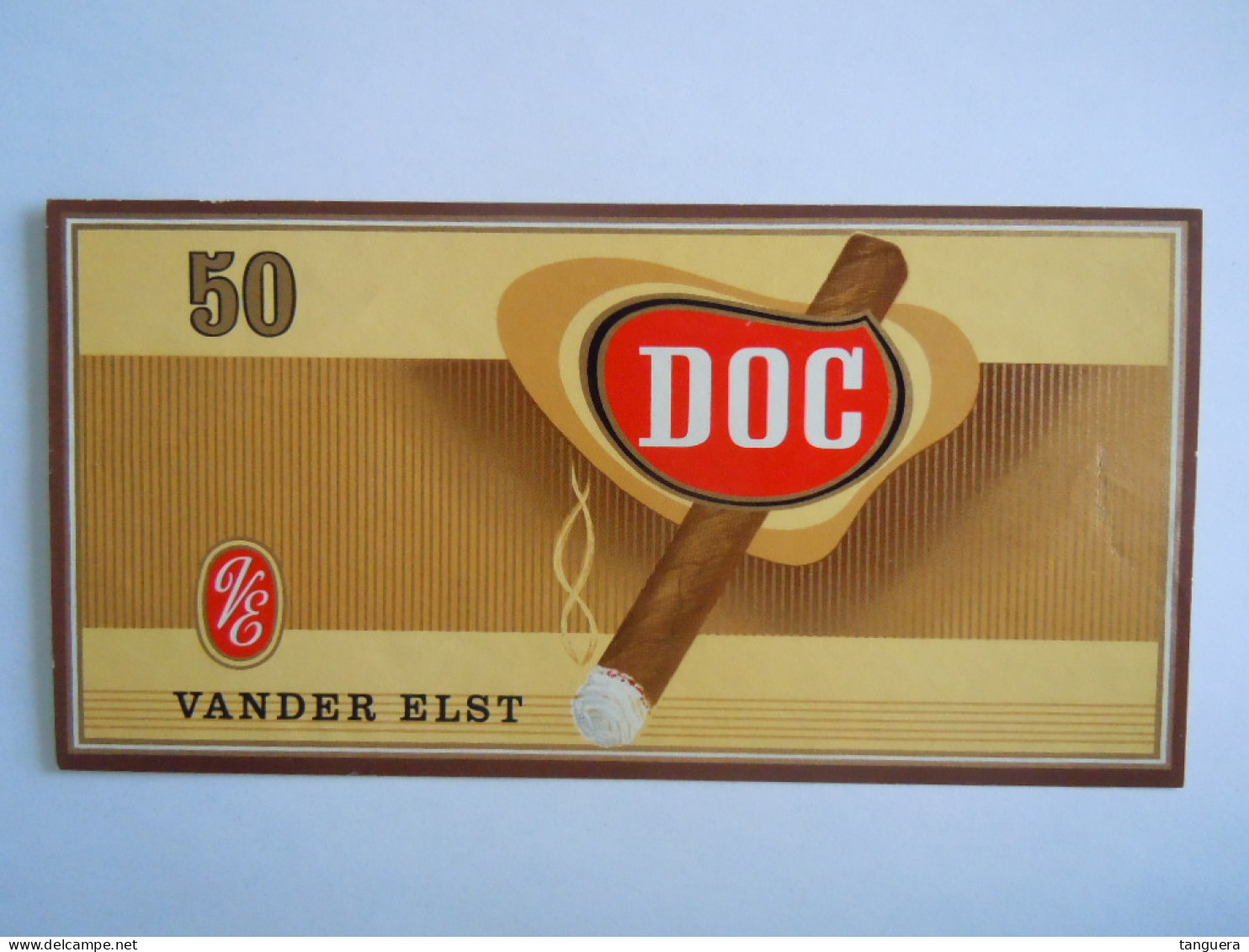 Etiquette De Boîte à Cigares Sigarenkist Etiket Sigaren Kist Vander Elst Doc 50 16 X 8 Cm - Etiquetas