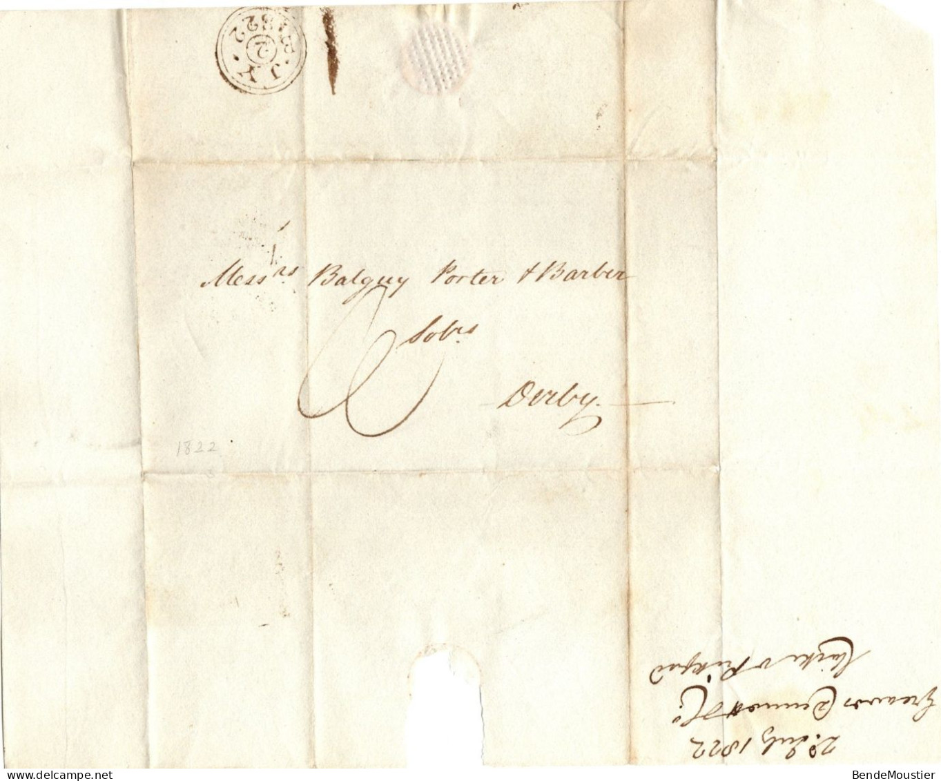 (R134) : USA - Derby -  Black Cancell "J.Y. B2 1822" - …-1845 Préphilatélie
