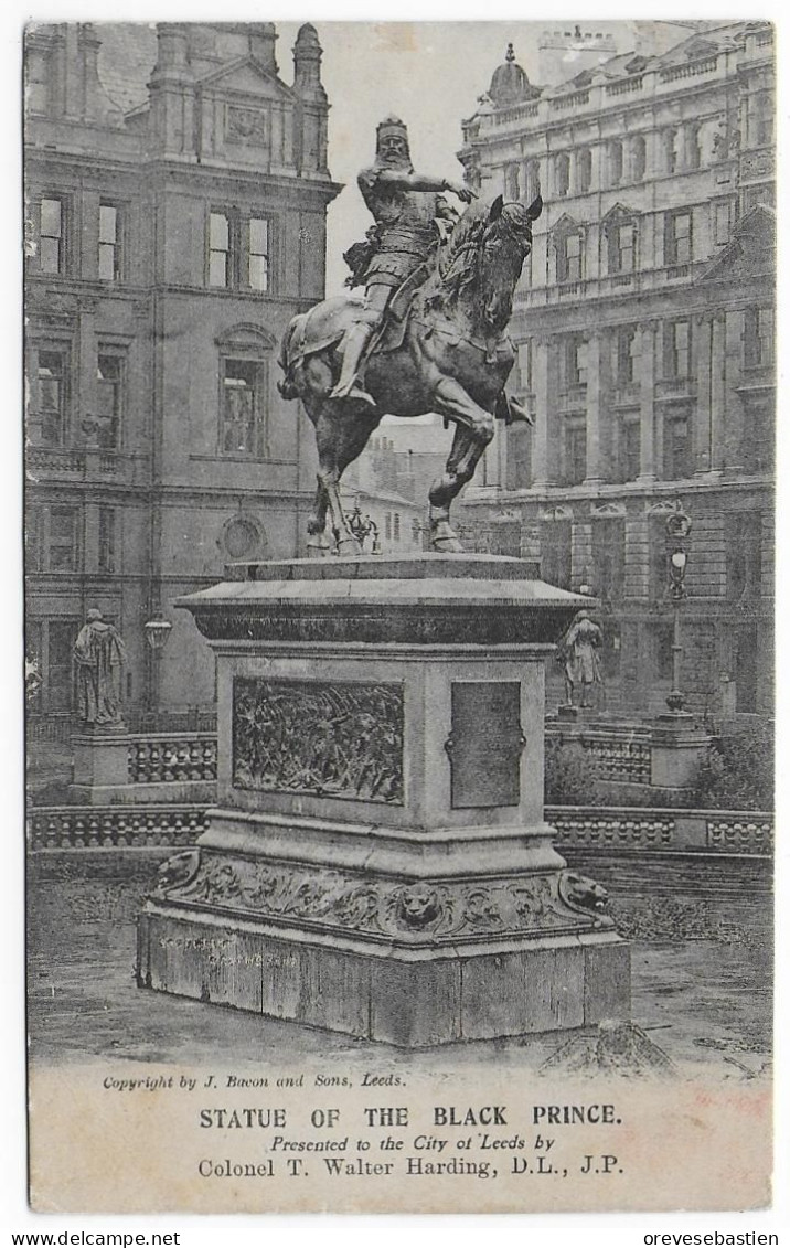 CPA - STATUE OF THE BLACK PRINCE - PRESENTED TO THE CITY OF LEEDS BY COLONEL T. WALTER HARDING, D.L., J.P. - Leeds