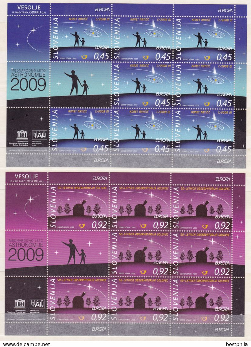 Europa Cept - 2009 - Slovenia, Slovenja - 2.Complete Sheetlet Of 8 Set ** MNH - 2009