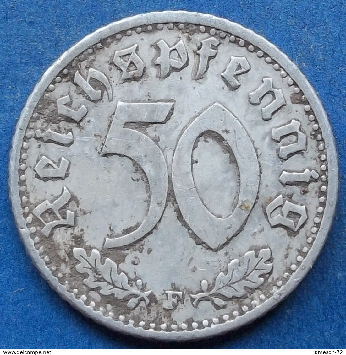 GERMANY - 50 Reichspfennig 1939 F KM# 96 III Reich (1933-1945) - Edelweiss Coins - 50 Reichspfennig