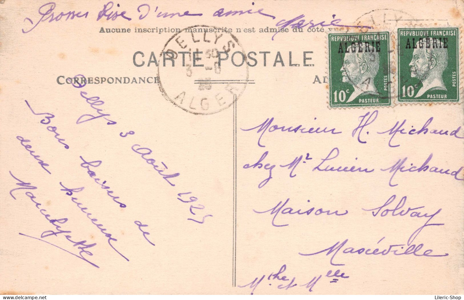 Grande Kabylie / Wilaya De Boumerdès / Dellys - Quartier De La Marine, La Douane. A Droite Café De La Marine - CPA 1925 - Other & Unclassified