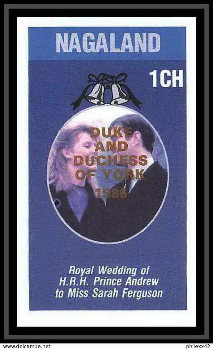 623 Inde (india) ** 1986 Wedding Of Prince Andrew And Sarah Ferguson Essai (proof) Overprint Gold - Scotland