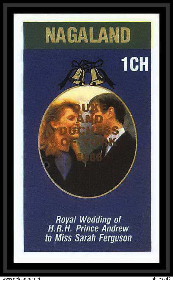 623 Inde (india) ** 1986 Wedding Of Prince Andrew And Sarah Ferguson Essai (proof) Overprint Gold - Scotland