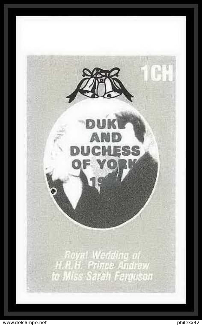 626 Inde (india) ** 1986 Wedding Of Prince Andrew And Sarah Ferguson Essai (proof) Overprint Silver - Scotland