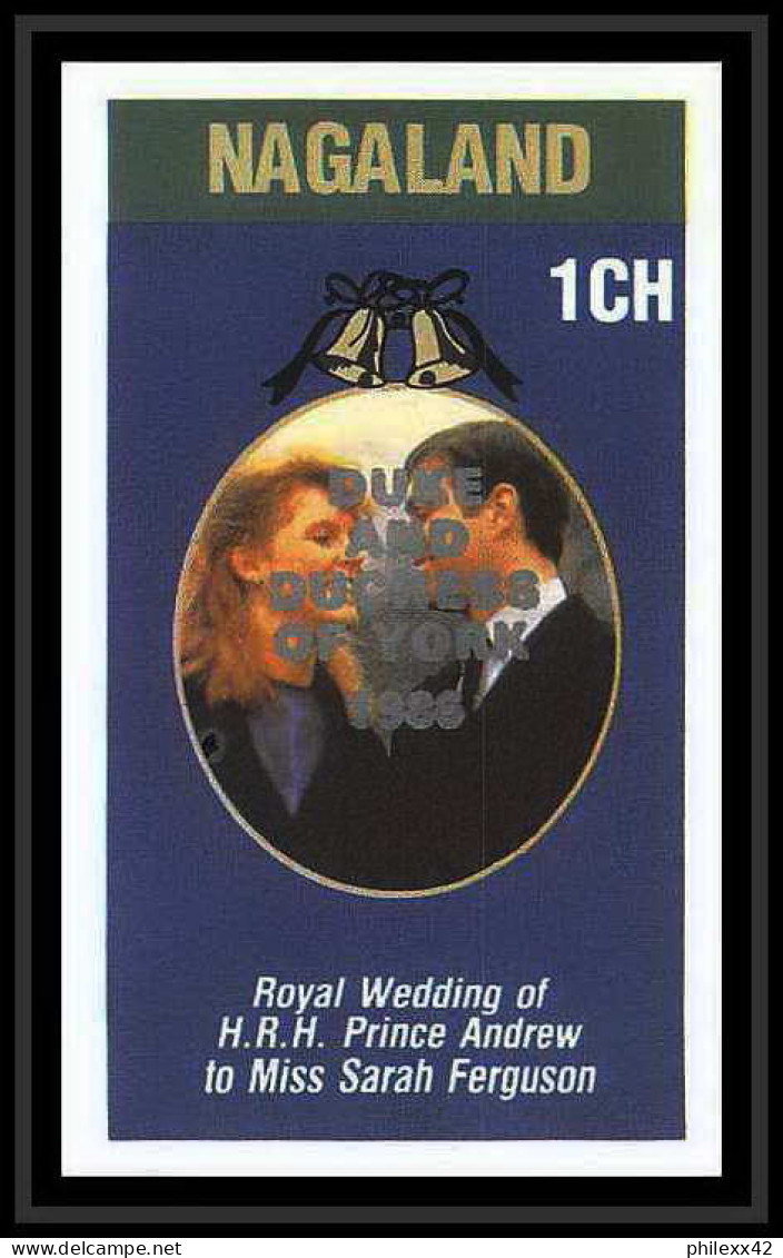 626 Inde (india) ** 1986 Wedding Of Prince Andrew And Sarah Ferguson Essai (proof) Overprint Silver - Scotland