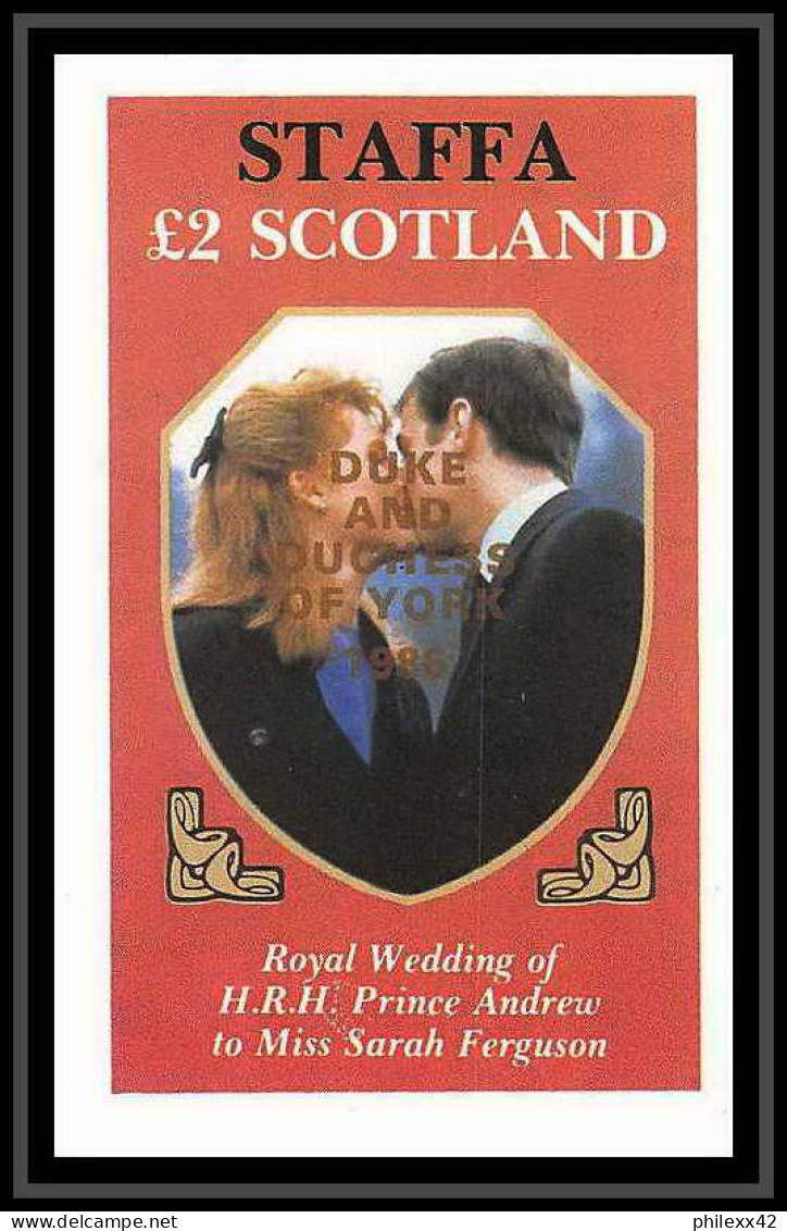 630a Staffa 1986 Wedding Of Prince Andrew And Sarah Ferguson Essai (proof) Overprint Gold  - Scotland