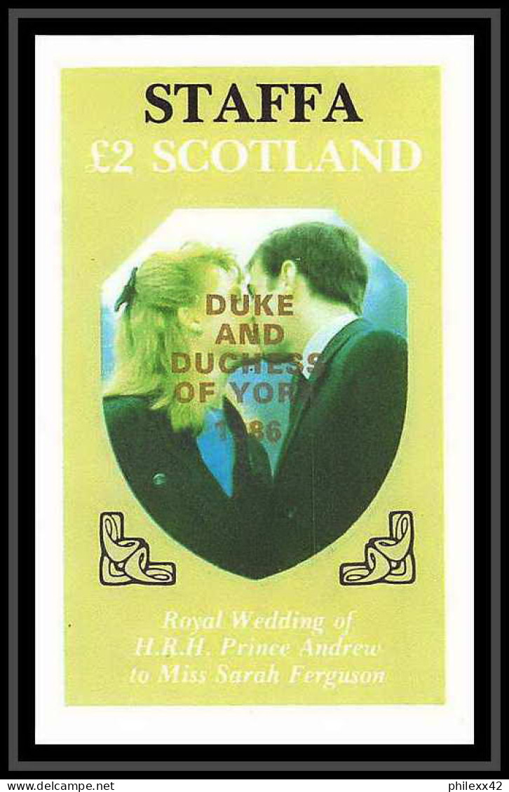 630a Staffa 1986 Wedding Of Prince Andrew And Sarah Ferguson Essai (proof) Overprint Gold  - Scotland