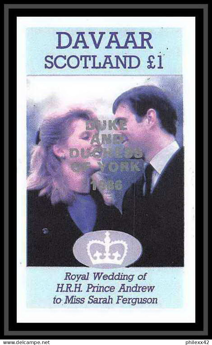 635 Davaar ** 1986 Wedding Of Prince Andrew And Sarah Ferguson Essai (proof) Overprint Silver  - Scotland