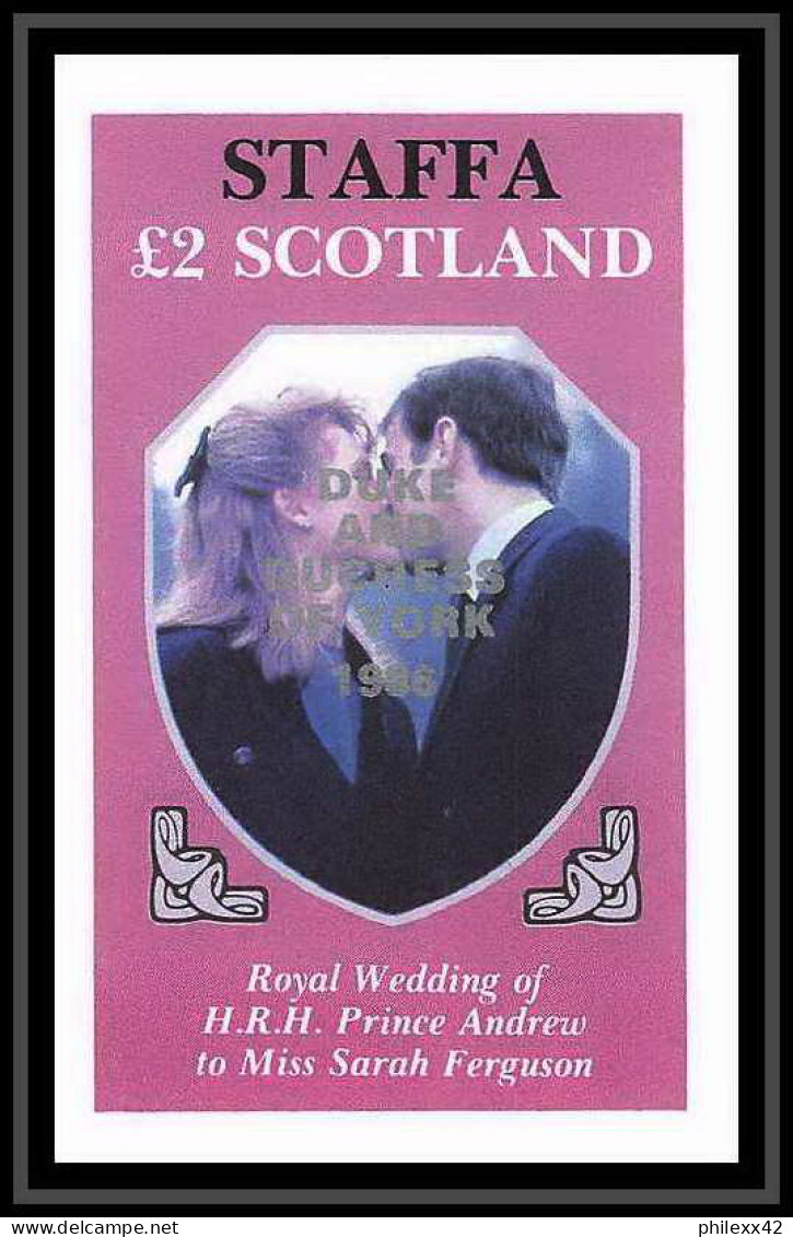 639 Staffa 1986 Wedding Of Prince Andrew And Sarah Ferguson Essai (proof) Overprint Silver - Scotland