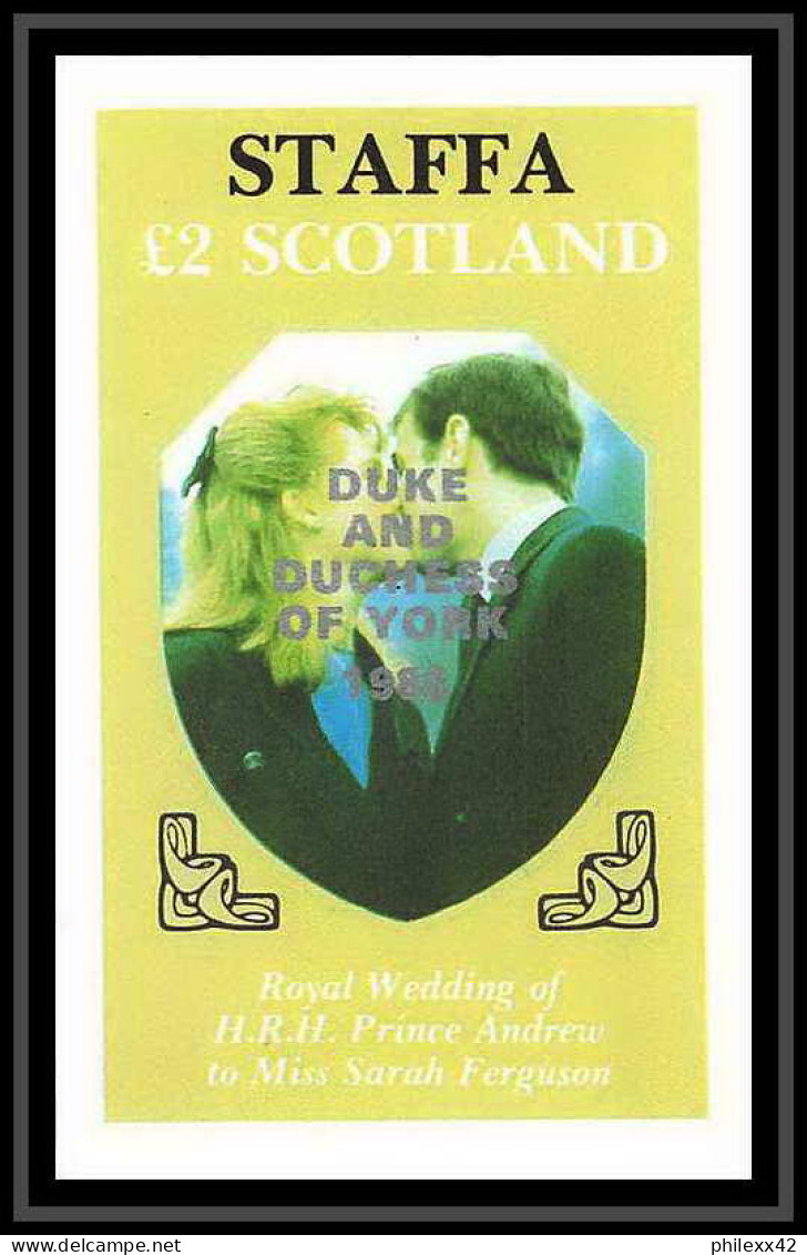 639 Staffa 1986 Wedding Of Prince Andrew And Sarah Ferguson Essai (proof) Overprint Silver - Scotland