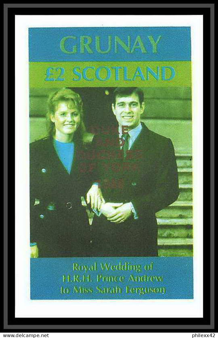 641 Grunay 1986 Wedding Of Prince Andrew And Sarah Ferguson Essai (proof) Overprint Gold - Scotland