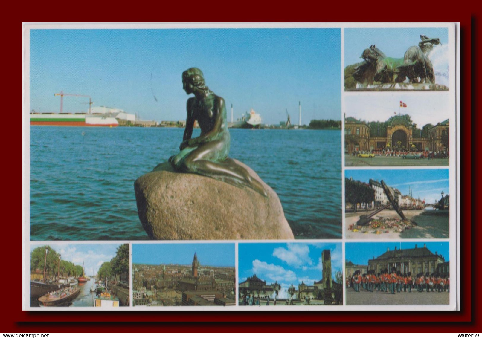 1985 Danmark Denmark Postcard Multiview Kobenhavn Posted To Scotland 2scans - Brieven En Documenten