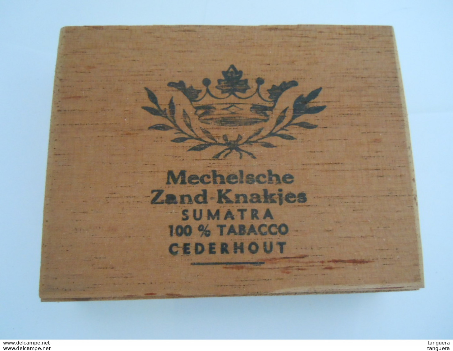 Mechelsche Zand-Knakjes Sumatra Houten Kist Voor Sigaren Cederhout Boïte En Bois Pour Cigares 13 X 10 X 3,2 Cm - Sigarenkisten (leeg)