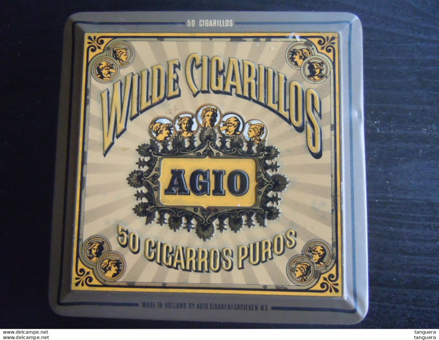 Wilde Cigarillos Agio Boîte En Metal Pour Cigares Blikken Doos Voor 50 Sigaren 11,5 X 11,5 X 4,5 Cm - Caves à Cigares Vides