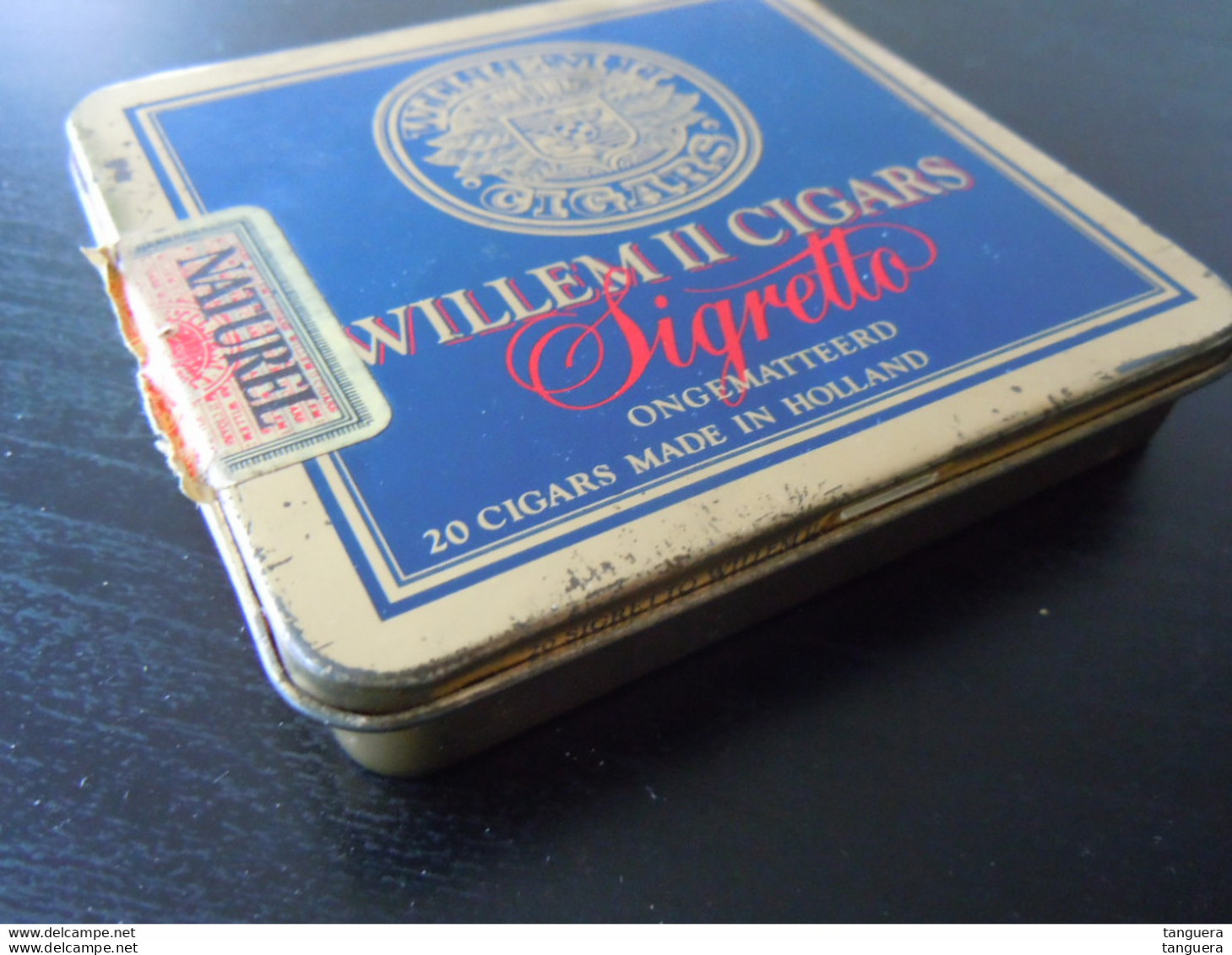 Willem II Cigars 20 Sigretto Holland Boîte En Metal Pour Cigares Blikken Doos Voor Sigaren 9 X 8,5 X 1,6 Cm - Sigarenkisten (leeg)