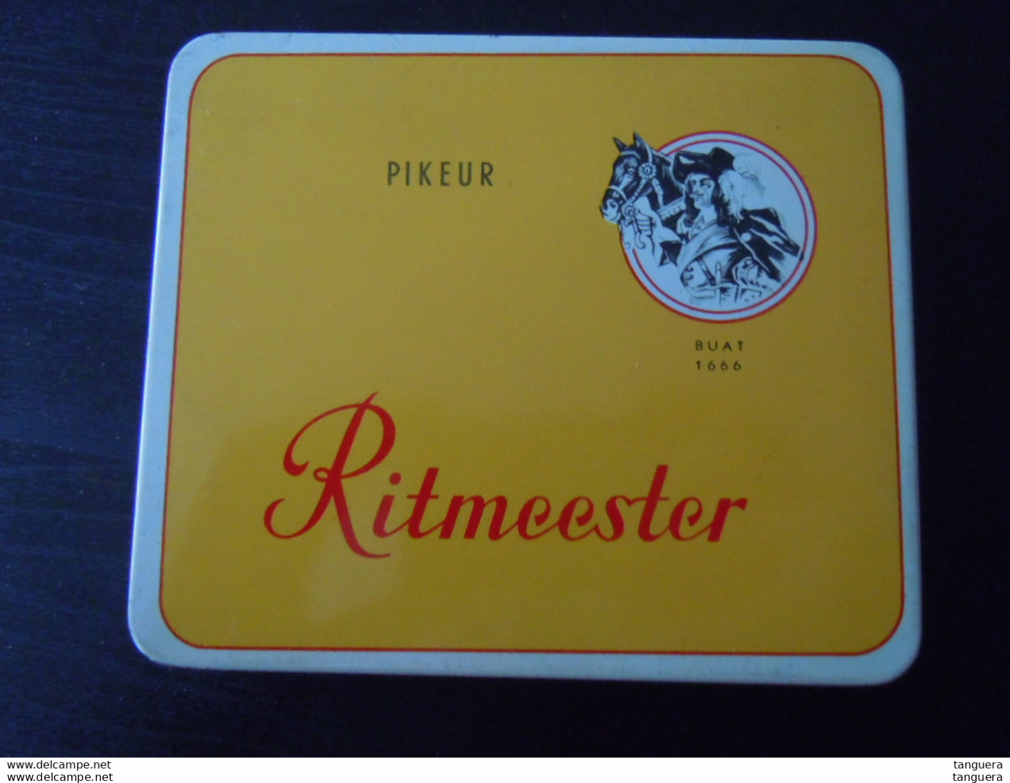 Ritmeester Pikeur Buat 1666 Holland Boîte En Metal Pour Cigares Blikken Doos Voor 20 Sigaren N° 777 12,5 X 10, X 2,4 Cm - Caves à Cigares Vides