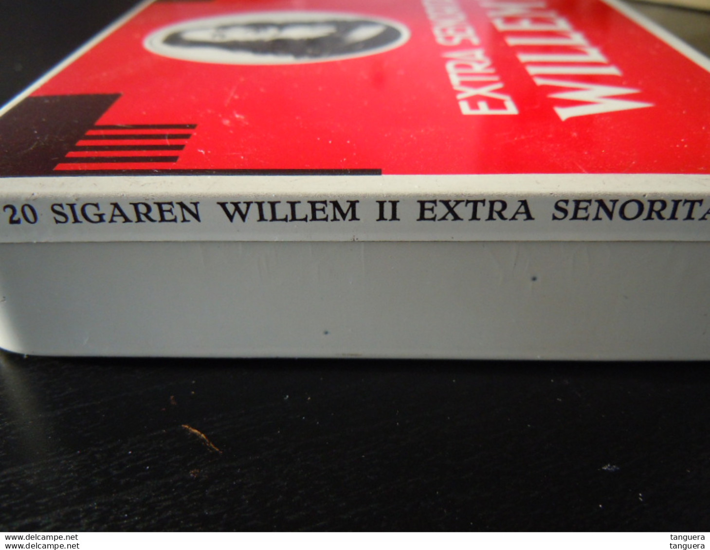 Willem II Senoritas Holland Boîte En Metal Pour Cigares Blikken Doos Voor 20 Sigaren 574 Kleine Druk 12,5 X 11, X 2,4 - Caves à Cigares Vides