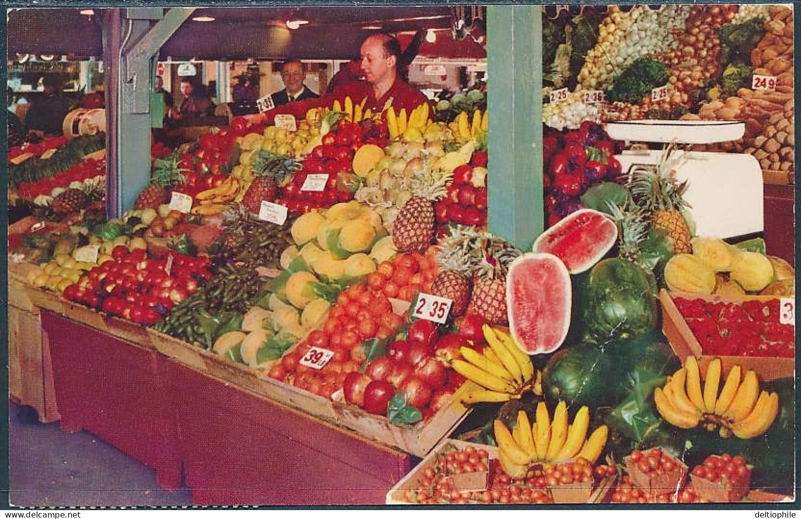 Choice Produce At The "Original" Farmers Market, Hollywood, California / Animated - Posted 1960 - Los Angeles