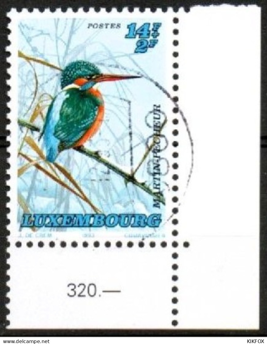 Luxembourg, Luxemburg, 1993,  Y&T 1281, MI 1330, WOHLFAHRT, BEDROHTE VOGELARTEN , GESTEMPELT, OBLITERE - Oblitérés