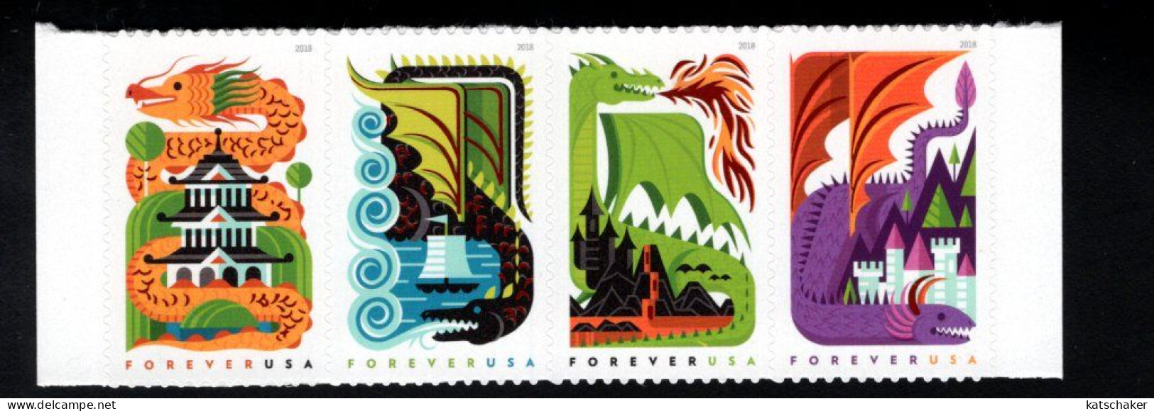1850632674 2018 SCOTT 5310A (XX)  POSTFRIS MINT  NEVER HINGED  -  DRAGONS - Unused Stamps