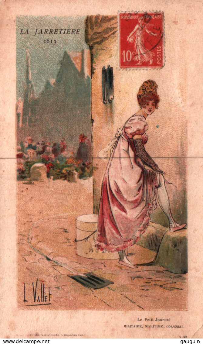 CPA - Illustration L.VALLET - "La Jarretière" (Jeune Femme) … Edition Petit Journal - Vallet, L.