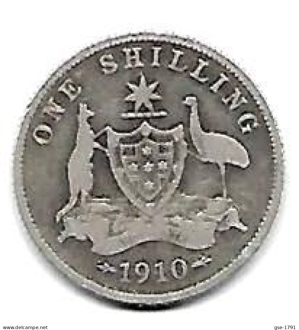 AUSTRALIE EDOUARD VII  ,1 Shilling,    Argent , 1910  TB - Non Classificati