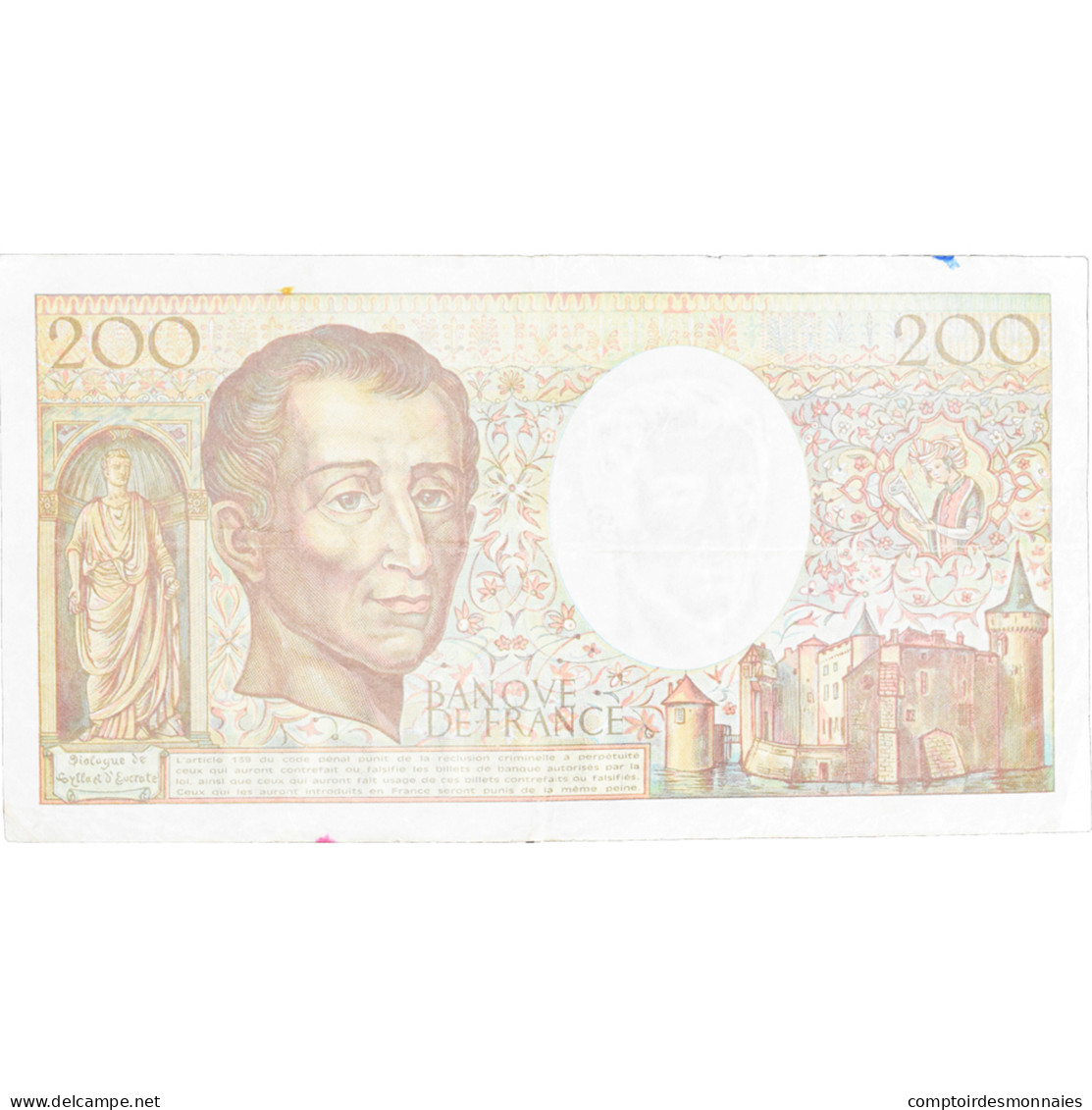 France, 200 Francs, Montesquieu, 1992, K.143261352, TB, KM:155e - 200 F 1981-1994 ''Montesquieu''