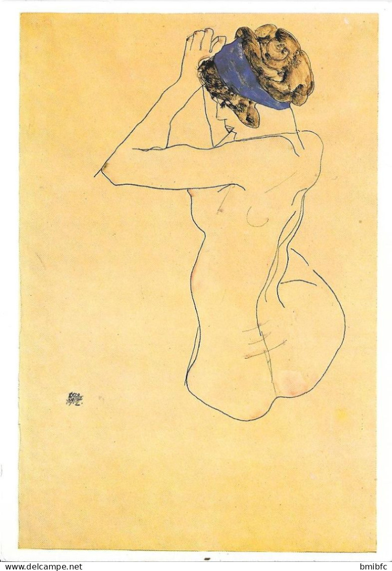 Egon Schiele - Nu Assis Avec Un Bandeau Bleu - Schiele