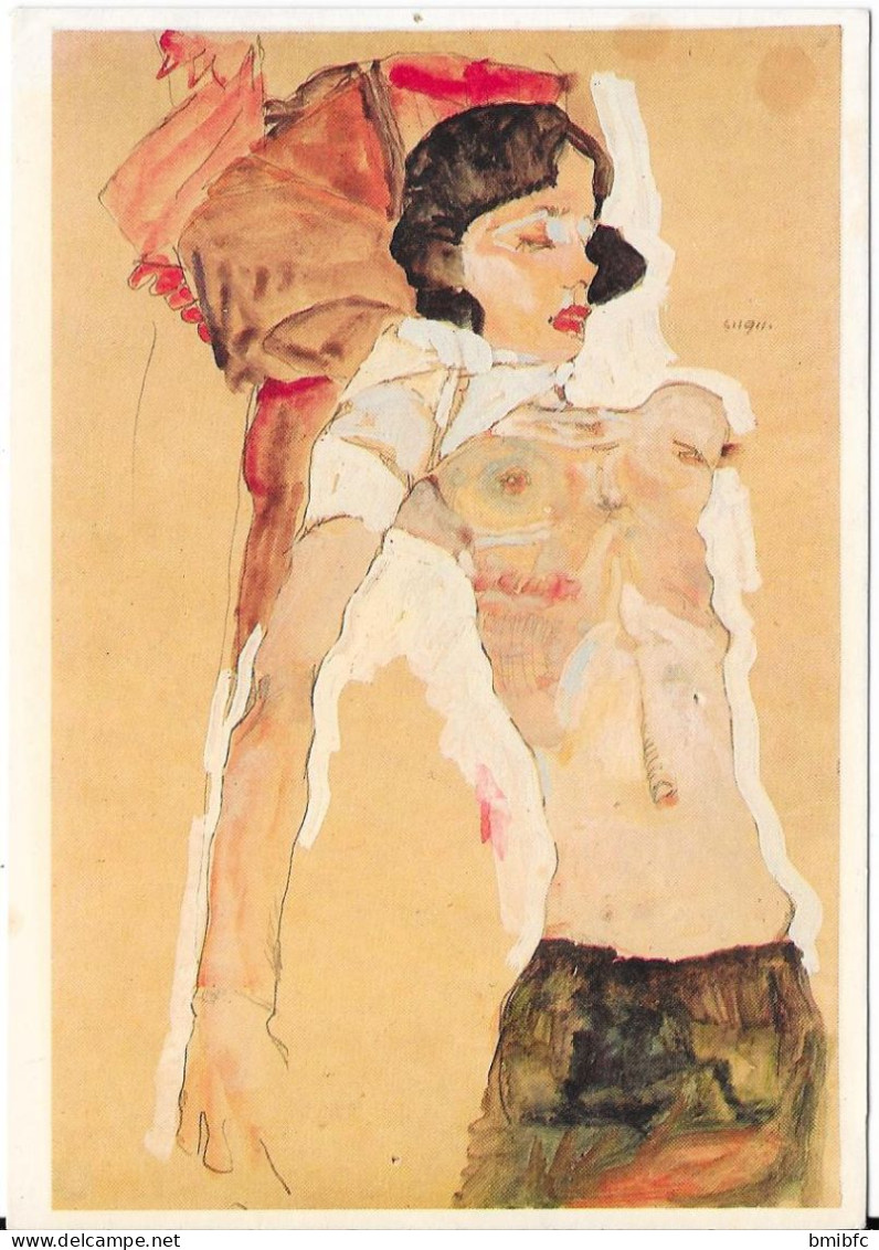 Egon Schiele - Femme à Demi Nue Allongée - Schiele