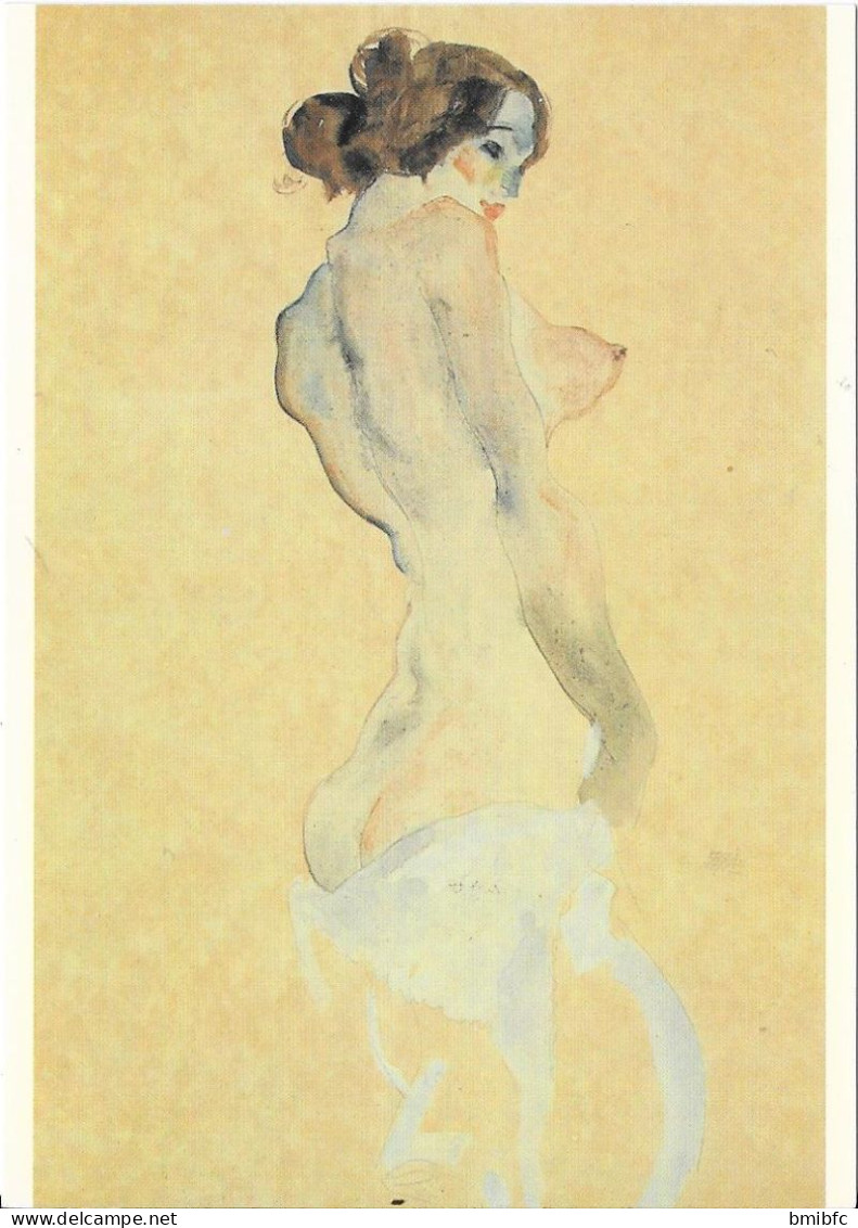 Egon Schiele - Nu Au Tissus Blanc - Schiele