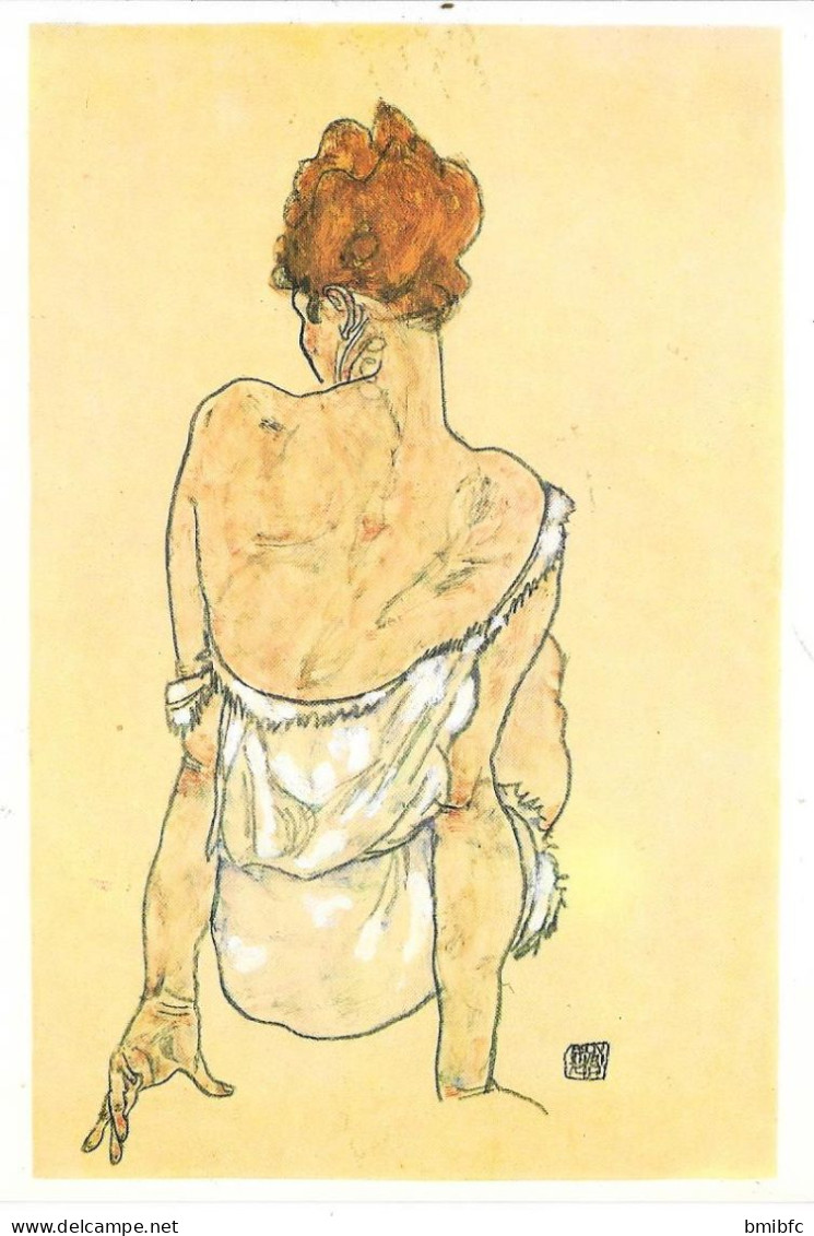 Egon Schiele - Femme Assise De Dos - Schiele