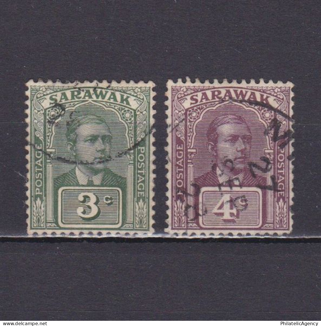 SARAWAK 1922, SG #64-65, Sir Charles Vyner Brooke, Used - Sarawak (...-1963)