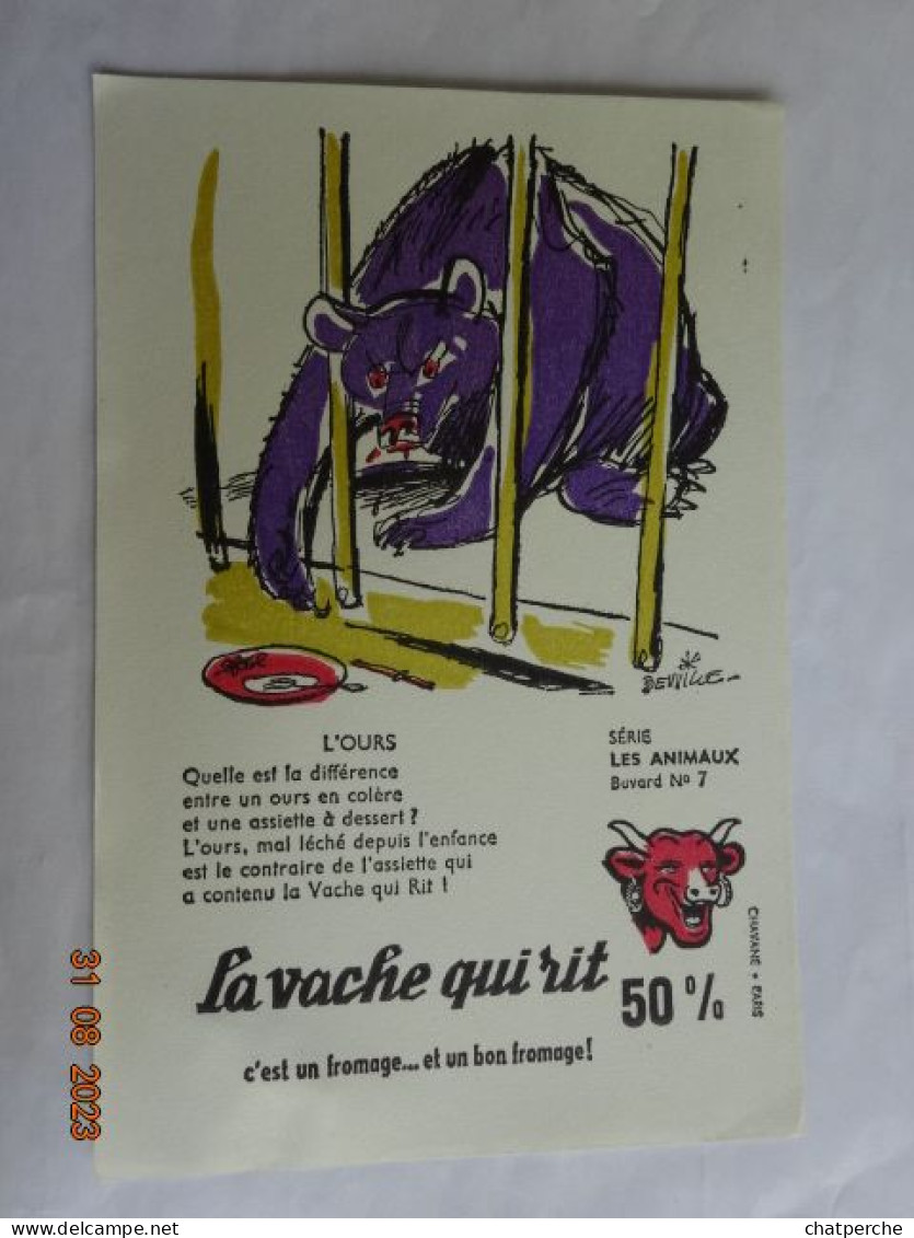 BUVARD BLOTTING PAPER  LA VACHE QUI RIT  FROMAGE LOT DE 10 BUVARDS SERIE LES ANIMAUX - Zuivel