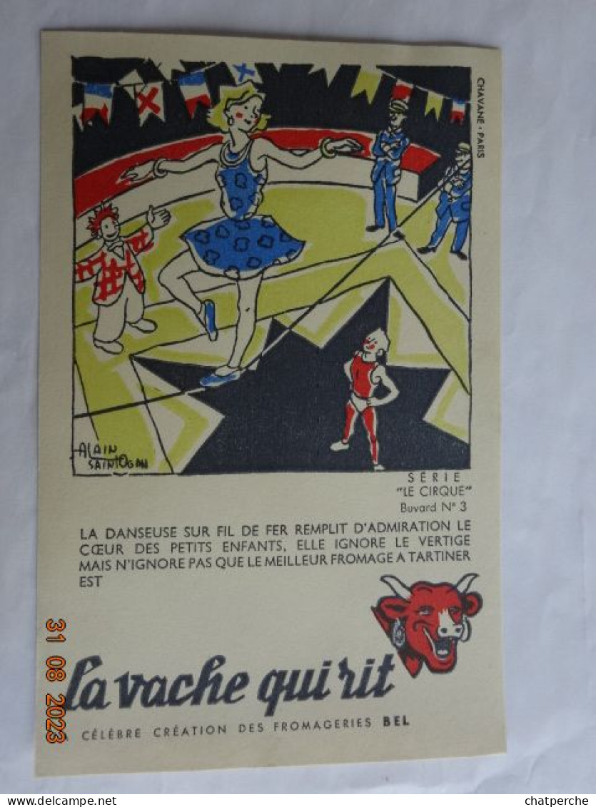 BUVARD BLOTTING PAPER  LA VACHE QUI RIT  FROMAGE LOT DE 10 BUVARDS SERIE LE CIRQUE