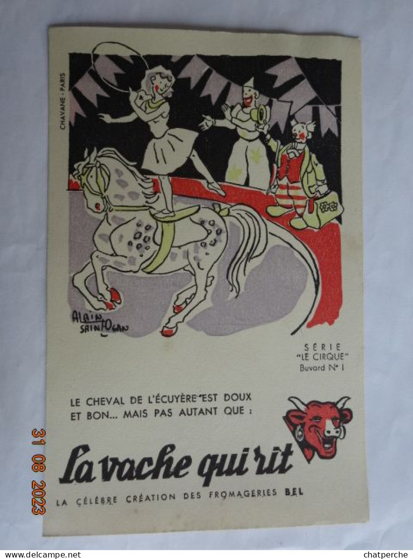 BUVARD BLOTTING PAPER  LA VACHE QUI RIT  FROMAGE LOT DE 10 BUVARDS SERIE LE CIRQUE