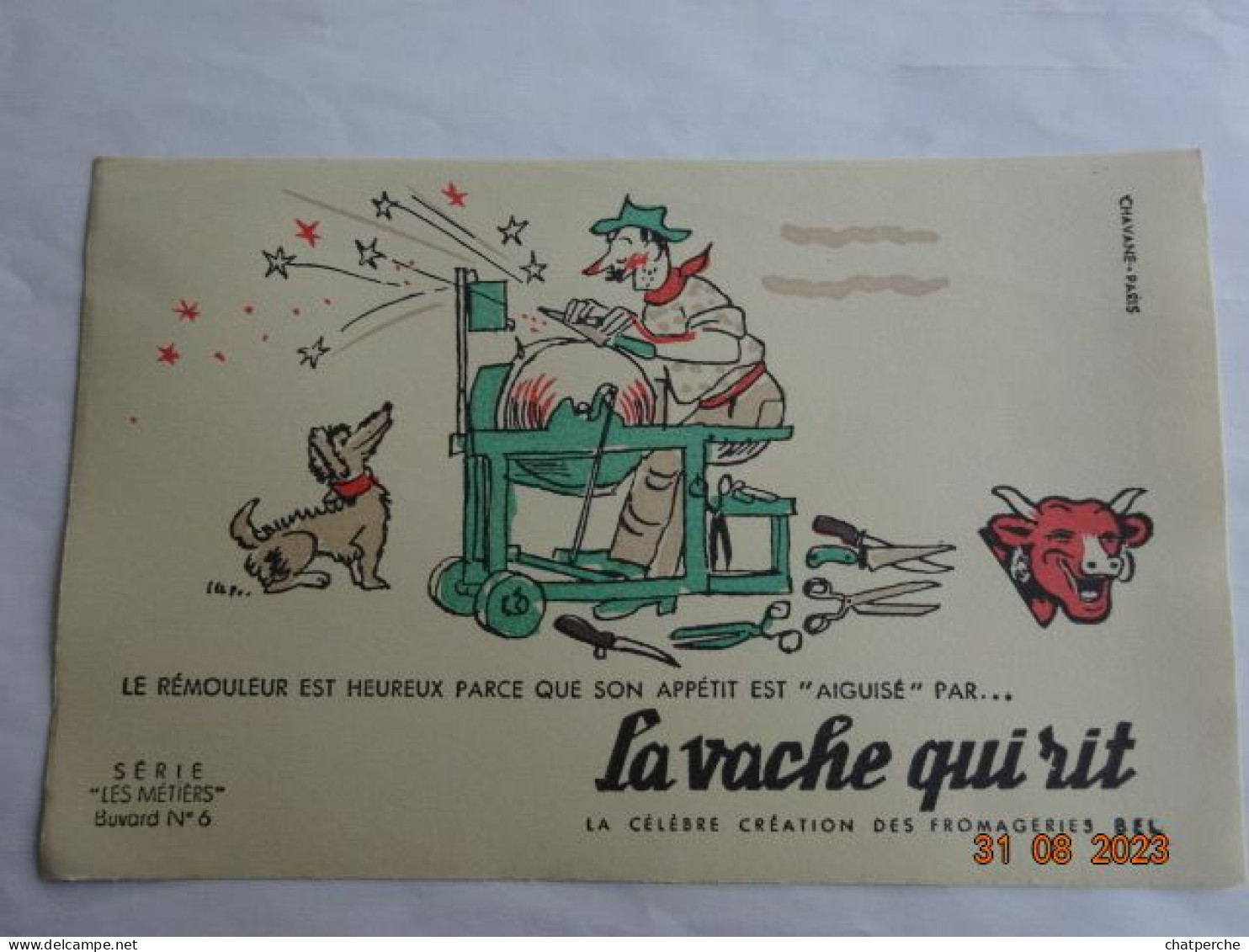 BUVARD BLOTTING PAPER  LA VACHE QUI RIT  FROMAGE LOT DE 7 BUVARDS SERIE LES METIERS N° 4 A 10 - Lattiero-caseario