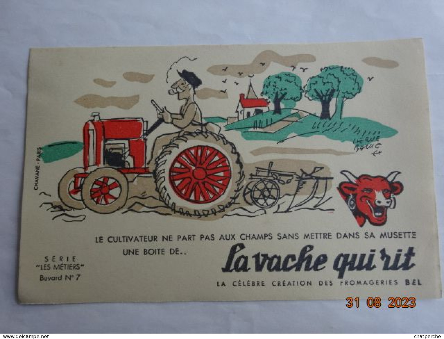 BUVARD BLOTTING PAPER  LA VACHE QUI RIT  FROMAGE LOT DE 7 BUVARDS SERIE LES METIERS N° 4 A 10 - Milchprodukte