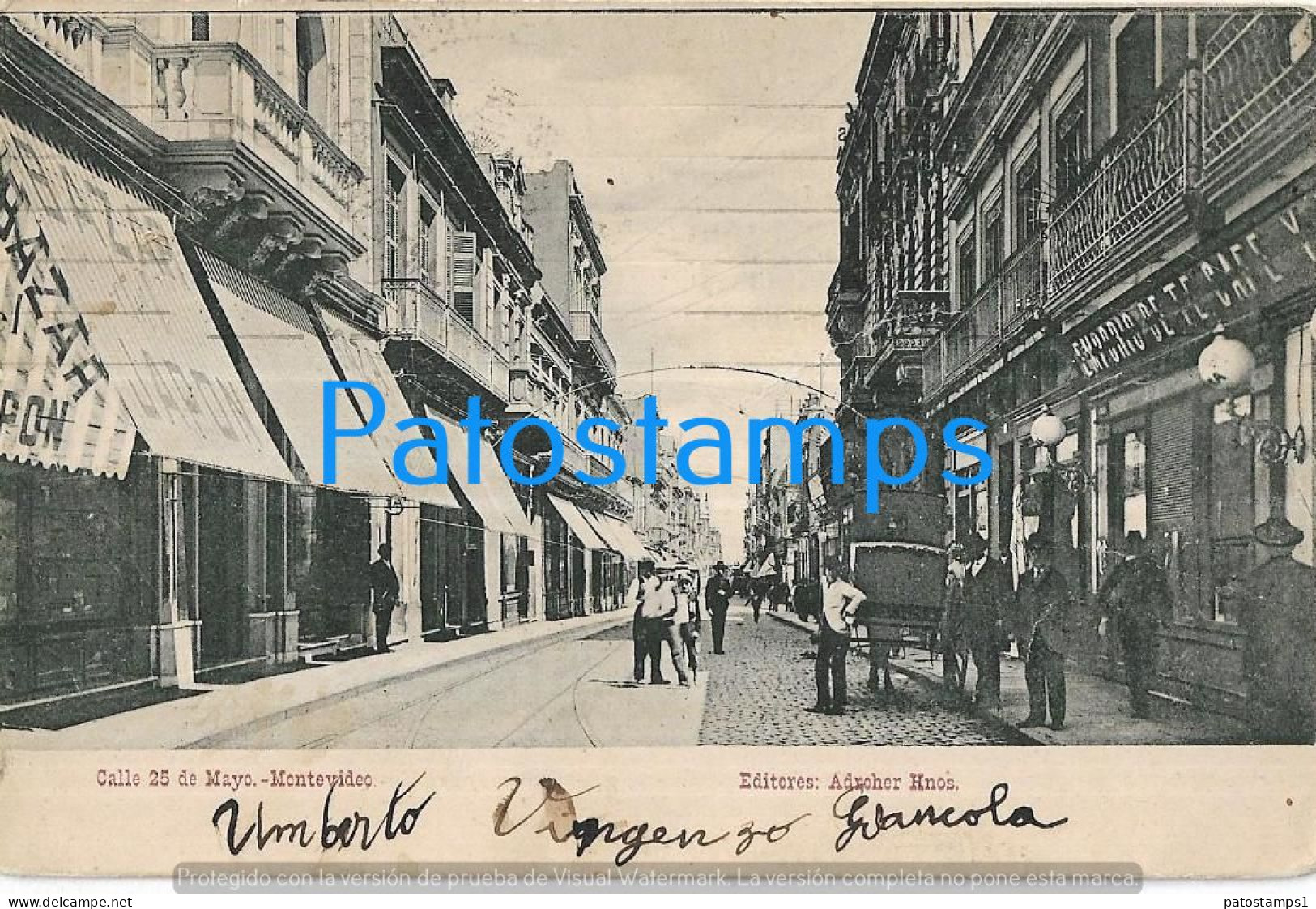 212845 URUGUAY MONTEVIDEO STREET CALLE 25 DE MAYO POSTAL POSTCARD - Uruguay