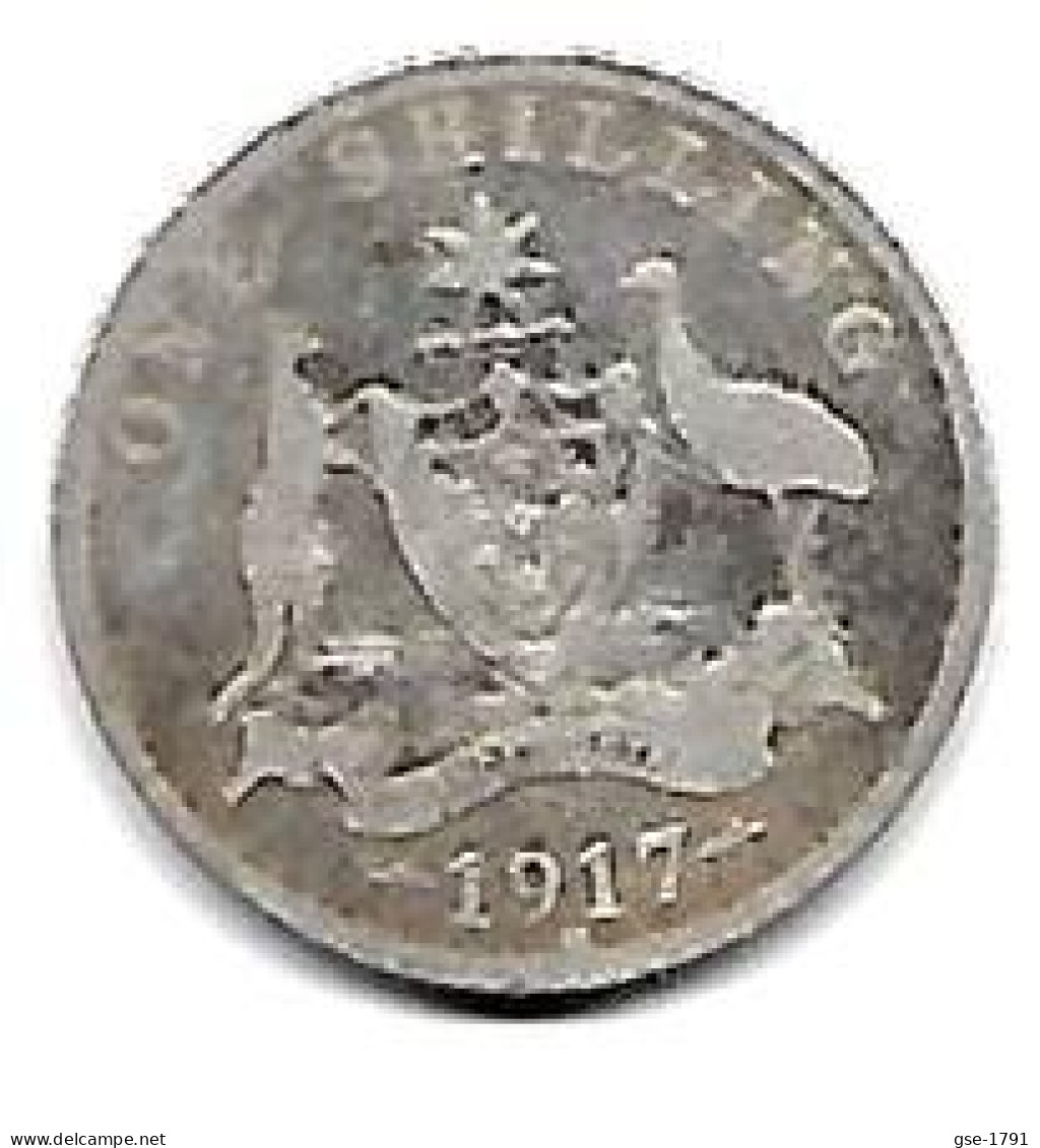 AUSTRALIE Georges V  ,1 Shilling,    Argent , 1917 M  TB - Unclassified