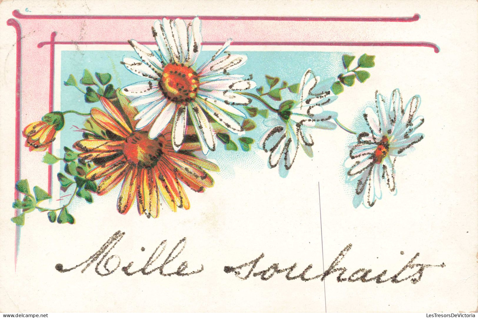 FÊTES ET VOEUX - Mille Souhaits - Marguerites - Colorisé - Carte Postale Ancienne - Compleanni