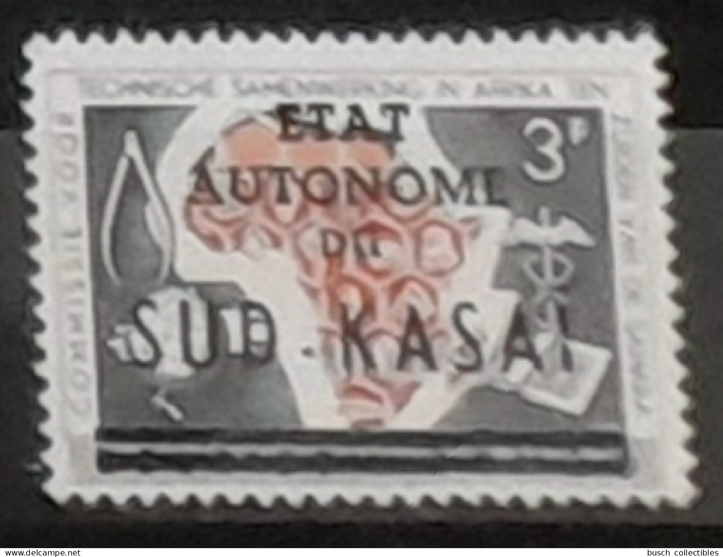 Congo Sud Kasai 1961 COB 14-cu Curisosité Emission Surchargée Overprint Coppération Technique NEERLANDAIS - Sud-Kasaï