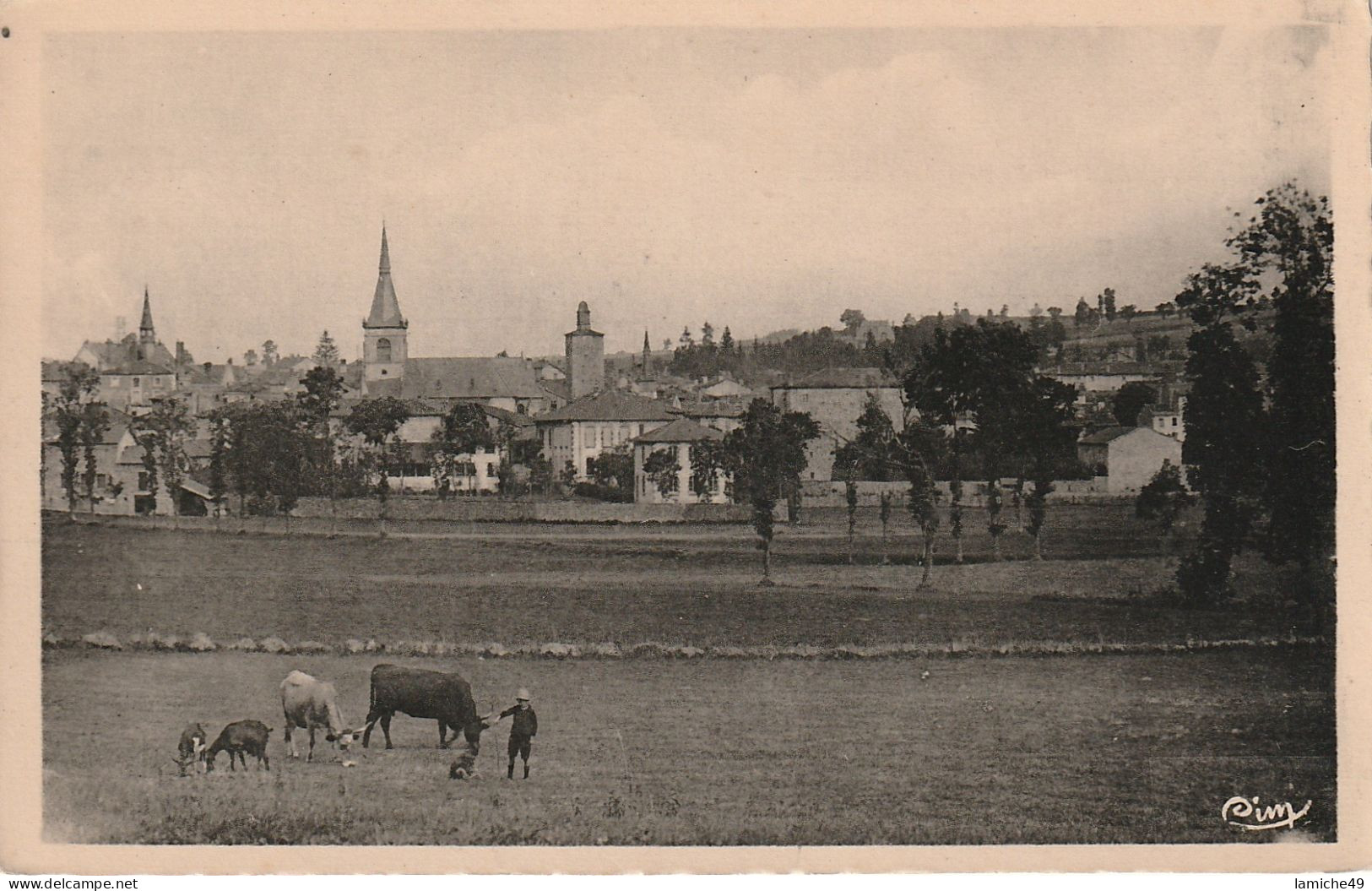 2 CPA CRAPONNE SUR ARZON (Hte-L.) Vue Générale 1 Carte SEPIA 1 Avec Vaches Et Chèvres - Craponne Sur Arzon